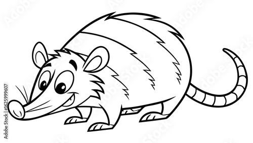 Cute cartoon animal, cute zoo pictures, coloring book pages for kids. Isolated line art on a white background
