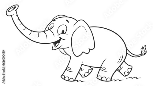 Cute cartoon animal, cute zoo pictures, coloring book pages for kids. Isolated line art on a white background