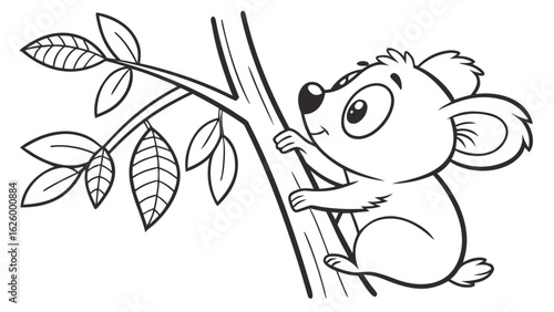 Cute cartoon animal, cute zoo pictures, coloring book pages for kids. Isolated line art on a white background