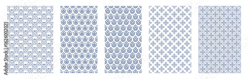 Сollection seamless vector patterns featuring stylized Hamsa hands ( Miriam"s hand ) - a traditional symbol of protection, good luck, and warding off the evil eye in both Jewish and Islamic cultures.