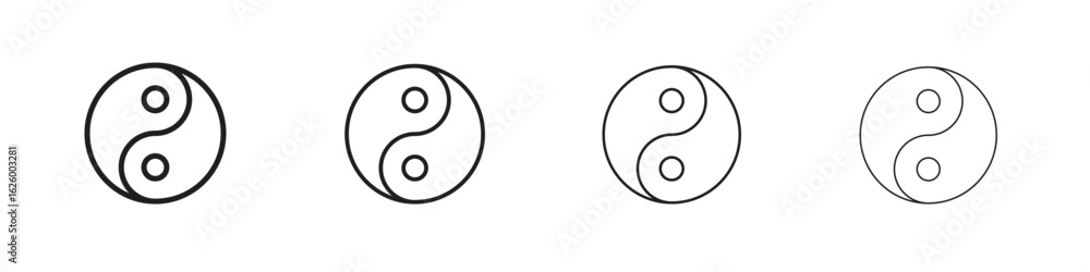 Fototapeta premium Yin yang icon outline vector pack. Best for web, mobile, ui