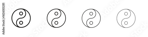 Yin yang icon outline vector pack. Best for web, mobile, ui
