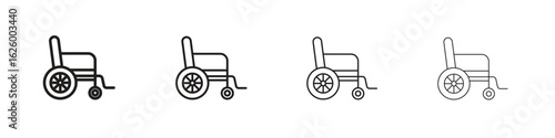 Wheelchair icon outline vector pack. Best for web, mobile, ui