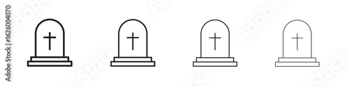 Tombstone icon outline vector pack. Best for web, mobile, ui