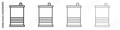 Tin can icon outline vector pack. Best for web, mobile, ui
