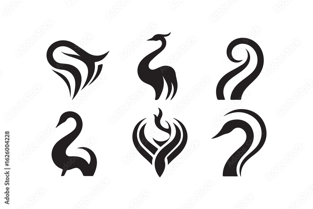 Fototapeta premium Set of animal logo vector illustration silhouette