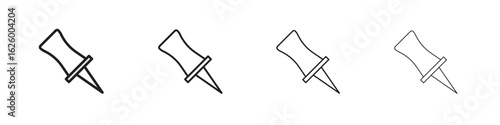 Thumbtack icon outline vector pack. Best for web, mobile, ui
