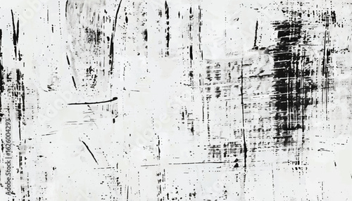 Abstract black and white grunge texture with scratched surface. Grunge distressed texture. Monochrome grunge texture.