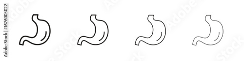 Stomach icon outline vector pack. Best for web, mobile, ui