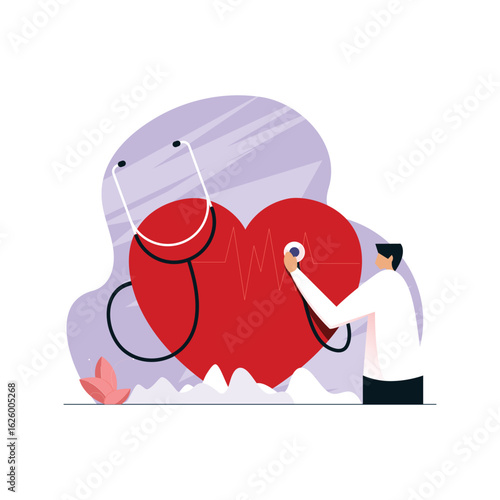 World Hypertension day, World Health day, World Heart day, Doctor examining heart health concept