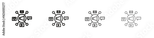 Social campaign icon outline vector pack. Best for web, mobile, ui