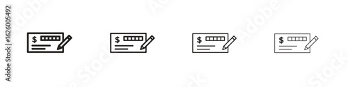 Signing cheque icon outline vector pack. Best for web, mobile, ui
