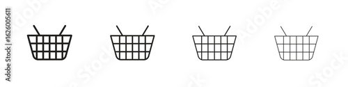 Shopping basket icon outline vector pack. Best for web, mobile, ui