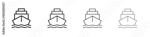 Ship icon outline vector pack. Best for web, mobile, ui