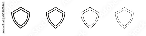 Shield icon outline vector pack. Best for web, mobile, ui