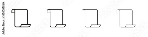 Scroll paper icon outline vector pack. Best for web, mobile, ui