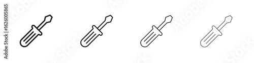 Screwdriver icon outline vector pack. Best for web, mobile, ui