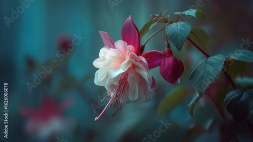 Fuchsia flower detail close up