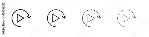 Replay icon outline vector pack. Best for web, mobile, ui