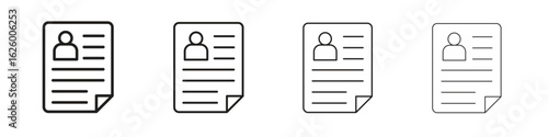 Resume icon outline vector pack. Best for web, mobile, ui