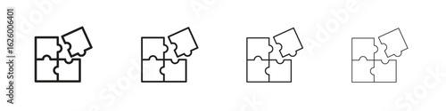 Puzzle icon outline vector pack. Best for web, mobile, ui