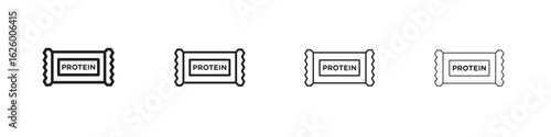 Protein bar icon outline vector pack. Best for web, mobile, ui