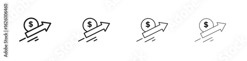 Profit growth icon outline vector pack. Best for web, mobile, ui