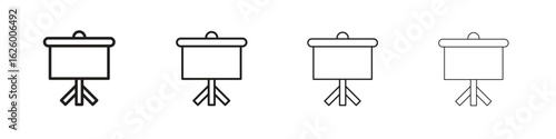 Presentation board icon outline vector pack. Best for web, mobile, ui