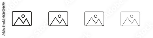 Picture icon outline vector pack. Best for web, mobile, ui