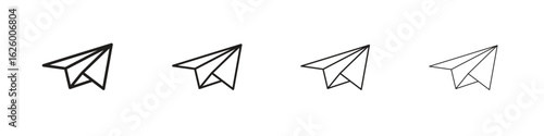 Paper plane icon outline vector pack. Best for web, mobile, ui