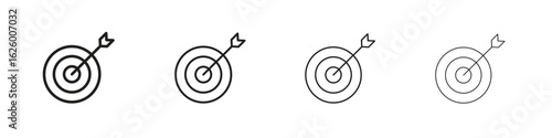 Objectives icon outline vector pack. Best for web, mobile, ui