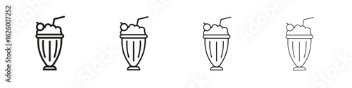 Milk shake icon outline vector pack. Best for web, mobile, ui