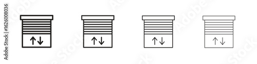 Jalousie icon outline vector pack. Best for web, mobile, ui