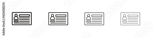 ID card icon outline vector pack. Best for web, mobile, ui
