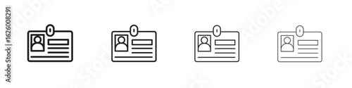 ID badge icon outline vector pack. Best for web, mobile, ui