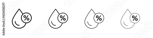 Humidity icon outline vector pack. Best for web, mobile, ui