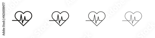 Heartbeat icon outline vector pack. Best for web, mobile, ui