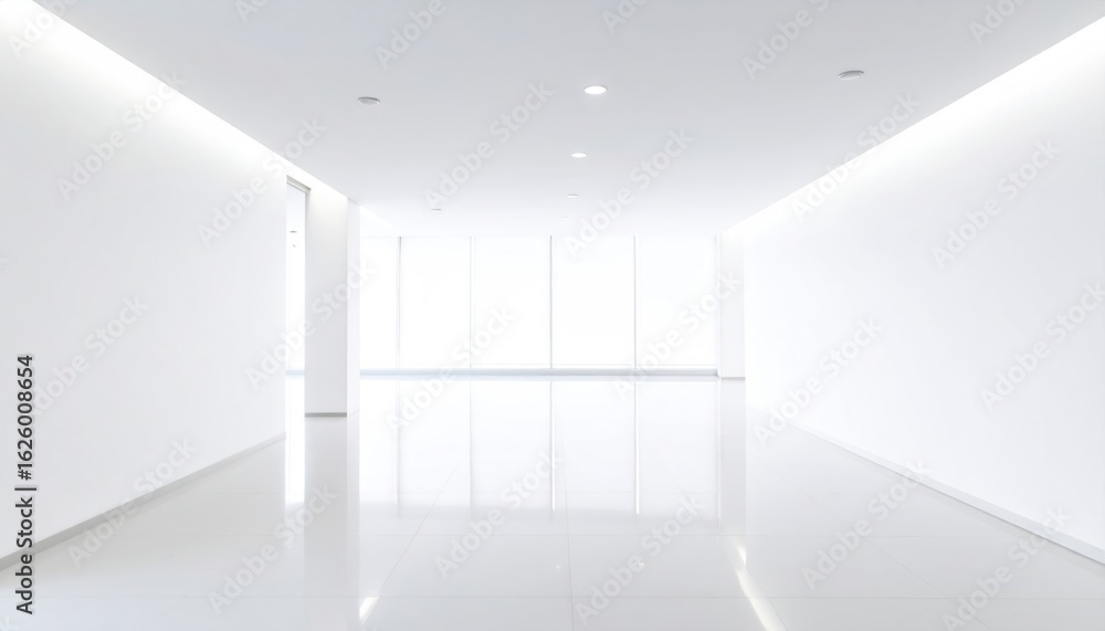 Fototapeta premium Empty, bright, modern hallway