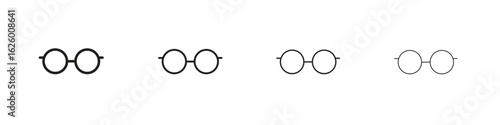 Glasses icon outline vector pack. Best for web, mobile, ui
