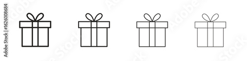 Gift box icon outline vector pack. Best for web, mobile, ui