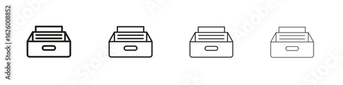 Folder box icon outline vector pack. Best for web, mobile, ui