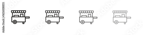 Food cart icon outline vector pack. Best for web, mobile, ui