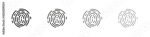 Fingerprint icon outline vector pack. Best for web, mobile, ui