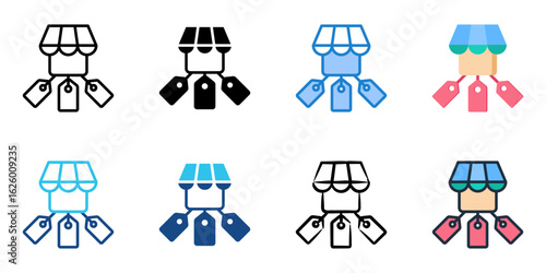 Storewide sale icon set multiple style collection 
