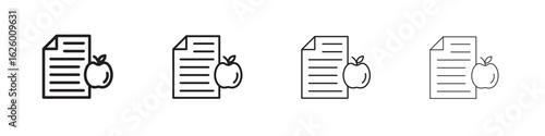 Diet plan icon outline vector pack. Best for web, mobile, ui