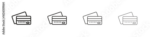 Credit card icon outline vector pack. Best for web, mobile, ui