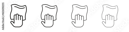Cleaning cloth icon outline vector pack. Best for web, mobile, ui