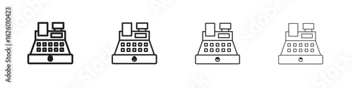 Cash register icon outline vector pack. Best for web, mobile, ui