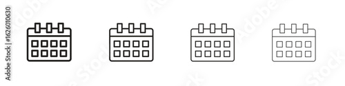 Calendar icon outline vector pack. Best for web, mobile, ui