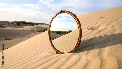 Desert mirror reflecting sky
